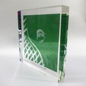 Trophée plexi sérigraphie vert opaque